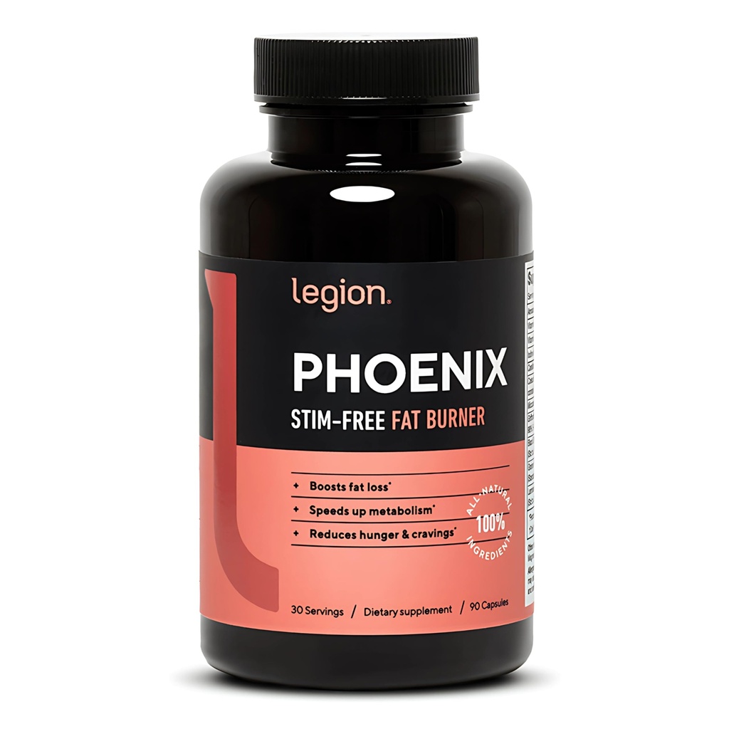 LEGION Phoenix Thermogénne spaľovače tukov a tablety na chudnutie - 30 Servings, 90 kapsúl (bez kofeínu)