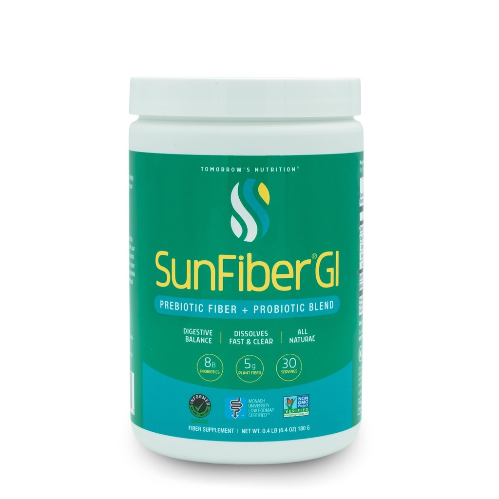Zajtrajšia výživa Sunfiber GI, Prebiotické Fiber & Probiotiká, 5g Prebiotické Fiber & 8 miliárd probiotík na obsluhu, nízka FODMAP, 30-dňová ponuka, 30 dní