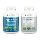 Glycinát horečnatý 400mg + selén 200mcg - Vegan Bundle - 270 tabliet & 365 kapsúl - vyrobené v USA