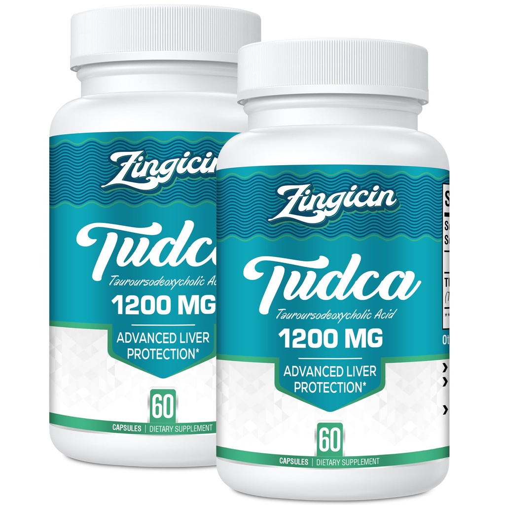 TUDCA Supplement 1200mg - 120 Veggie Capsules,Powerful TUDCA Bile Salts Supplements for Liver, Digestion