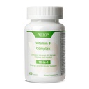 Vitamín B komplex, s vitamínmi B1, B2, B3, B5, B6, B12, kyselina listová, cholín, zinok, vápnik, inozitol, pre zdravie mozgu a srdca, Imunitné zdravie a podpora energie buniek, 60 tabliet