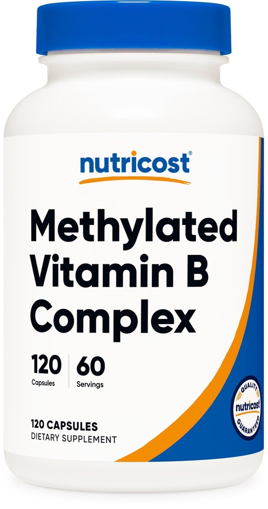 Nutricost Metylated Vitamín B Complex 120 Kapsule - (60 Servis) Bezlepkové