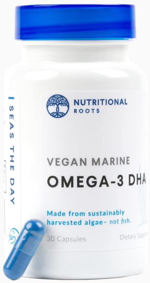Omega 3 Algae DHA Vegan - Omega 3 DHA Supplement, Plant-Based Omega-3 Blend Organic Algae, Organic Chia, a organické ľanového semena tretej strany testované, Lekárska voľba, 1 mesiac dodávky, 30 kapsúl