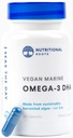 Omega 3 Algae DHA Vegan - Omega 3 DHA Supplement, Plant-Based Omega-3 Blend Organic Algae, Organic Chia, a organické ľanového semena tretej strany testované, Lekárska voľba, 1 mesiac dodávky, 30 kapsúl