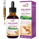 Cat Melatonín prírodné upokojujúce kvapky, podpora padajúce Asleep & zdravý spánok, bylinný extrakt Relaxácia Supplement s L-Theanine, Valerián, Catnip, mučenka kvety a harmančeka. 2 oz