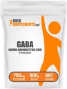 BulkSupplementments.com GABA Powder - Gamma Aminobutyric Acid, GABA Supplement, Amino Acid Acid Supplement - Gluten Free, 750mg per Serving, 500g (1,1 lbs) (Pack of 1)