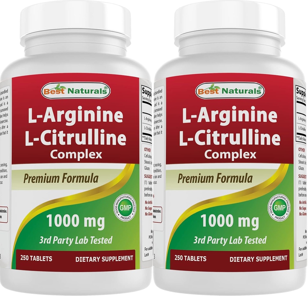 Najlepšie prírodné L- Arginín L- Citrulín komplex 1000 mg 250 tabliet (250 počet (Stoj po 2))