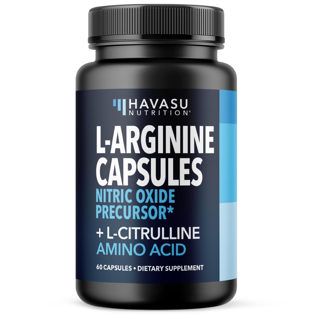 L-arginín Kapsule s L-citrulín - Dodatok k oxidu dusnatého - L Arginín a L Citrulín Blend - 60 Gróf - Vegan, Non-GMO Kapsule od Performance, Vytrvalosť a podpora svalov - 1 mesiac dodávky