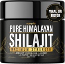 Shilajit Pure Himalayan Organic Resin - Natural Authentic Lab Tested Formula pre mužov, ženy - No Heavy Metals - 600mg Max Strength with 85+ Trace Minerals Golden Grade Shilajit Supplement (1 balenie)