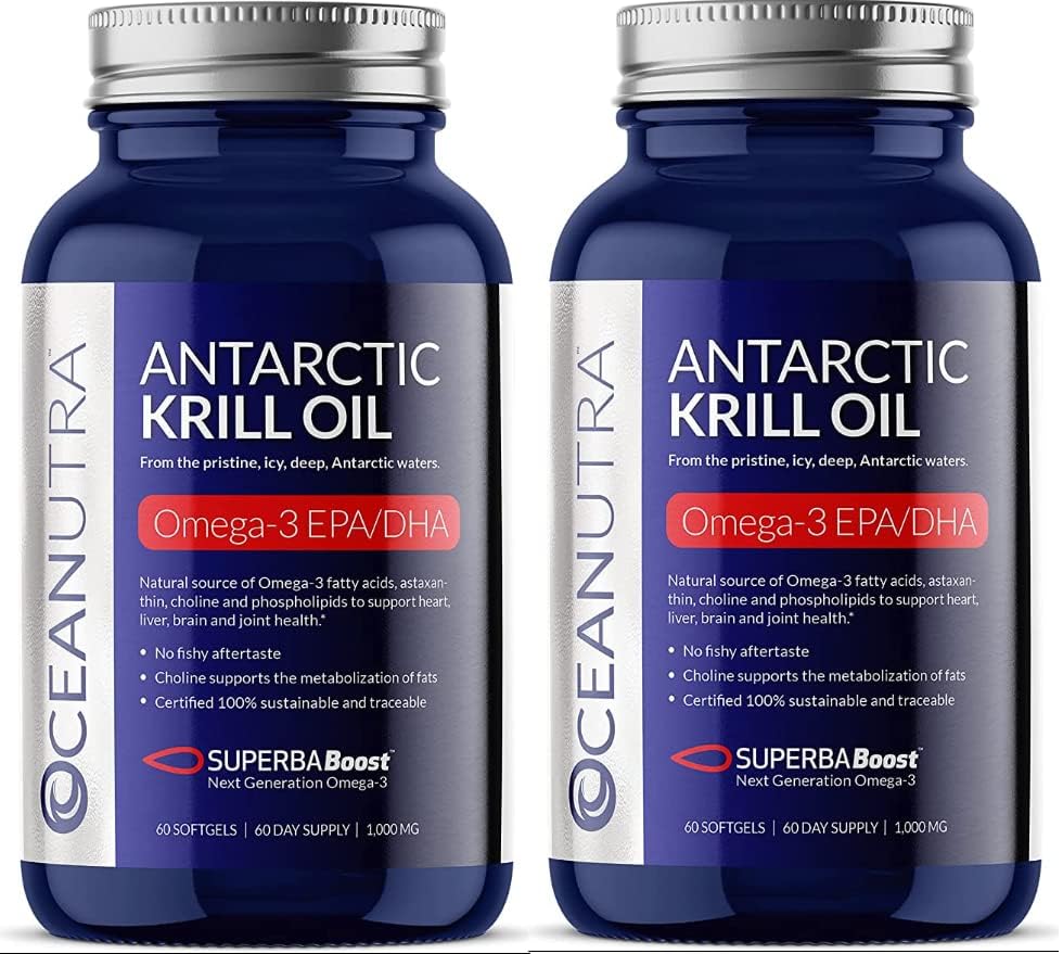 100% Pure Krill Oil 1000MG 120-Day Supply Double Strength 56% Fosfolipidy Astaxantin Trvalo udržateľný Antarktída SuperbaBoost Omega 3 EPA DHA Heart Brain Skin Care, Third-Party Tested, No Fish Oil