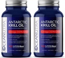 100% Pure Krill Oil 1000MG 120-Day Supply Double Strength 56% Fosfolipidy Astaxantin Trvalo udržateľný Antarktída SuperbaBoost Omega 3 EPA DHA Heart Brain Skin Care, Third-Party Tested, No Fish Oil