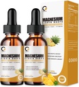 (2 balenia) Horčík Glycinát Supplement Tekuté kvapky pre ženy a mužov, 1000 mg vysoká absorpcia s hypromelóza, vitamín C, B6, D, zinok, pre pokojnú relaxáciu svalovej hmoty, Bowel Energy, Ananásová príchuť