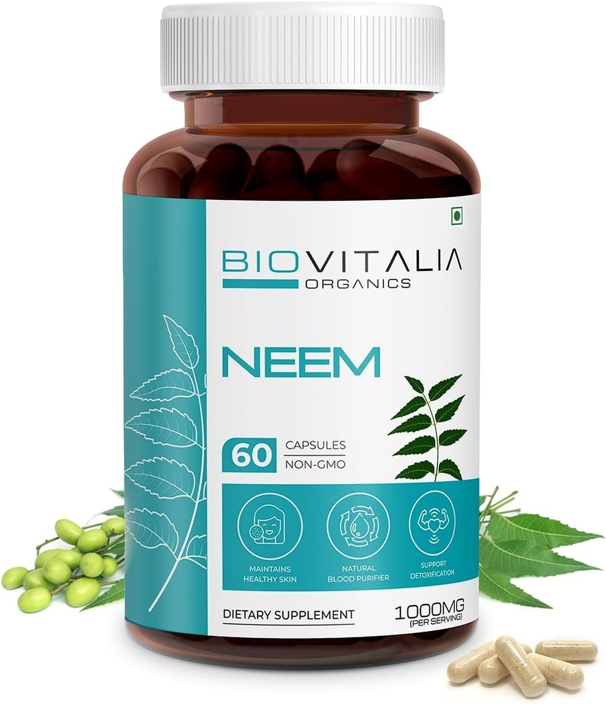 Biovitalia Plant Based Neem 1000mg Kapsula pre Muži a ženy 
