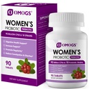 OMOGS Ženské probiotiká s extraktom z brusníc, organickými prebiotikami a vitamínom C, 90 miliárd CFU, 18 kmeňov, pomoc pri posilnení imunitného, tráviaceho, Gut Health & Women's Health, Gluten & Soy Free,90 tabliet