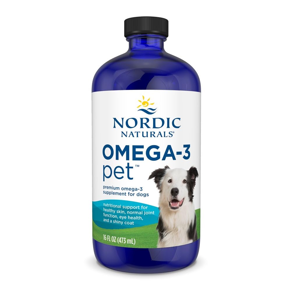 Nordic Naturals Omega-3 Pet, Unflavred - 16 oz - 1380 mg Omega-3 per Teasphoon - Rybí olej pre veľké až veľmi veľké psy s EPA & DHA - podporuje srdce, kožu, kabát, & Imunitné zdravie