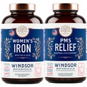 WINPBERR BOTANICALS Železo Supplement a PMS Relief Bundle pre ženy