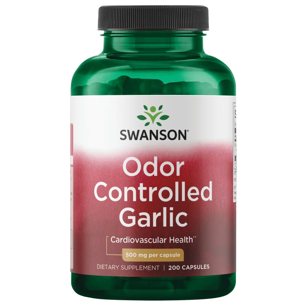 Swanson Odor-Controled Cesnak 500 Milligrams 200 Kapsule