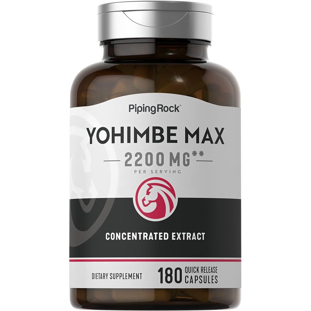 Piping Rock Yohimbe Doplnky pre mužov 180 Kapsule 