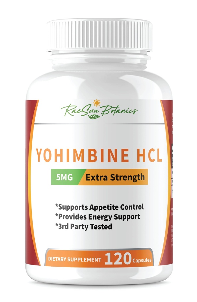 Yohimbine HCL Bark extrakt extra sila doplnok 5 mg x 120ct kapsule Premium spaľovač tukov, chudnutie, kontrola chuti, mužská podpora, energia, a viac