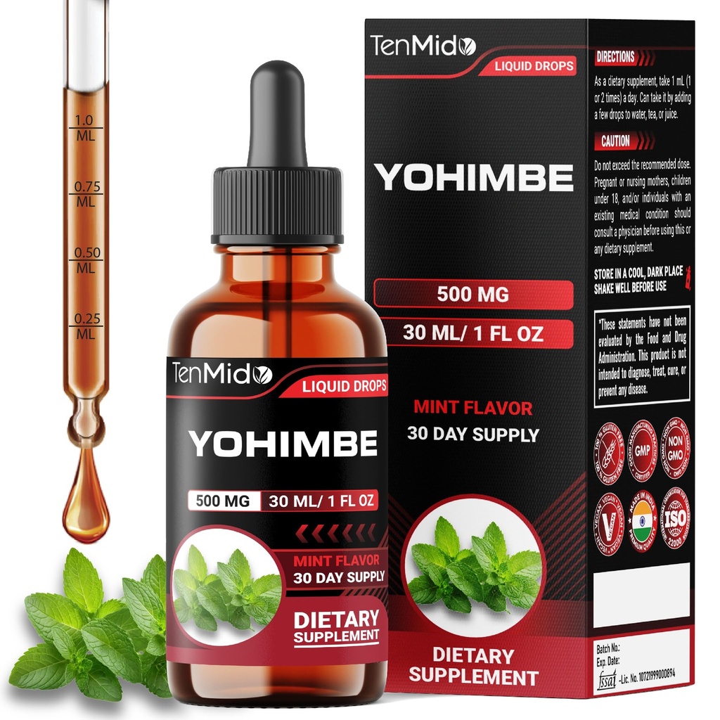 Yohimbe Doplnky pre mužov a ženy - Yohimbine 10mg Liquid Drops 