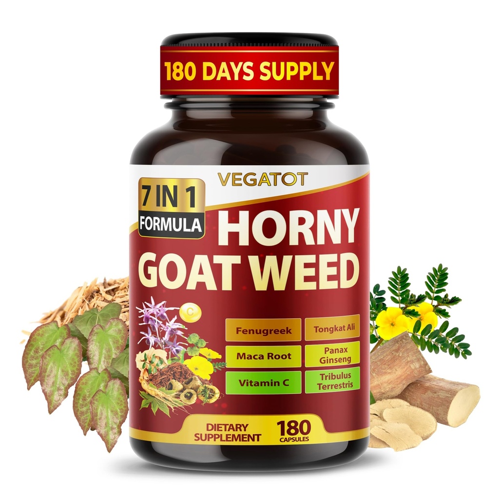Horny Kozí burina 600 mg s Yohimbine, Tongkat Ali, Maca, Tribulus & Panax Ginseng 