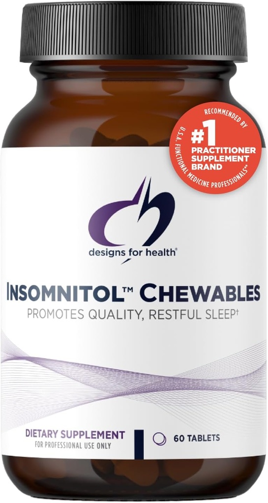 Designs for Health Nespanitol Chewables - Chewable Melatonin - 200 mg L- Theanine, 5- HTP, vitamín B6 + inozitol - Delicious Lemon Ochutený doplnok - Vegan (60 tabliet)