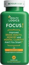 Zdravie Logika Focus! - Mozog doplnok pre pamäť, jasnosť, koncentrácia s Choline, Ginkgo Biloba, Alpha GPC, Fosfatidylserín, Bacopa Monnieri l 60 Kapsule l Non- GMO