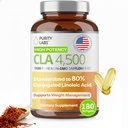 Čistota Labs CLA doplnky 4500MG - Non-GMO požltový olej - podporuje energiu, chudnutie, zdravie srdca, a zdravie svalov - 180 Mäkké gély