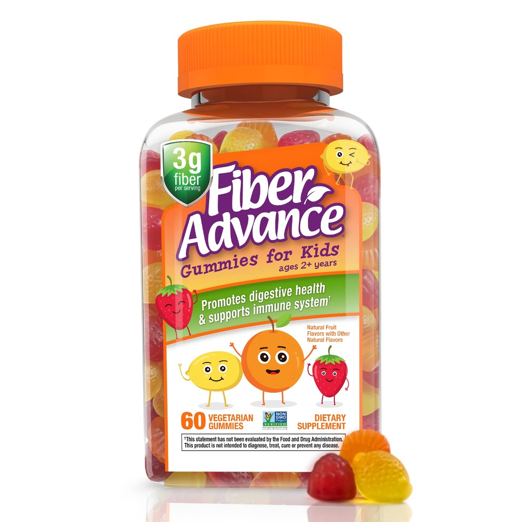 Fiber Advance Gummies pre deti 100% Plant Based Fiber Supplements for Digestive Health 