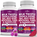 NEW AGE Milk Thitle NAC Chanca Piedra Repee Root Artičoka Púpava Root Astragalus - Plus TUDCA & Ginger - 120 Počet