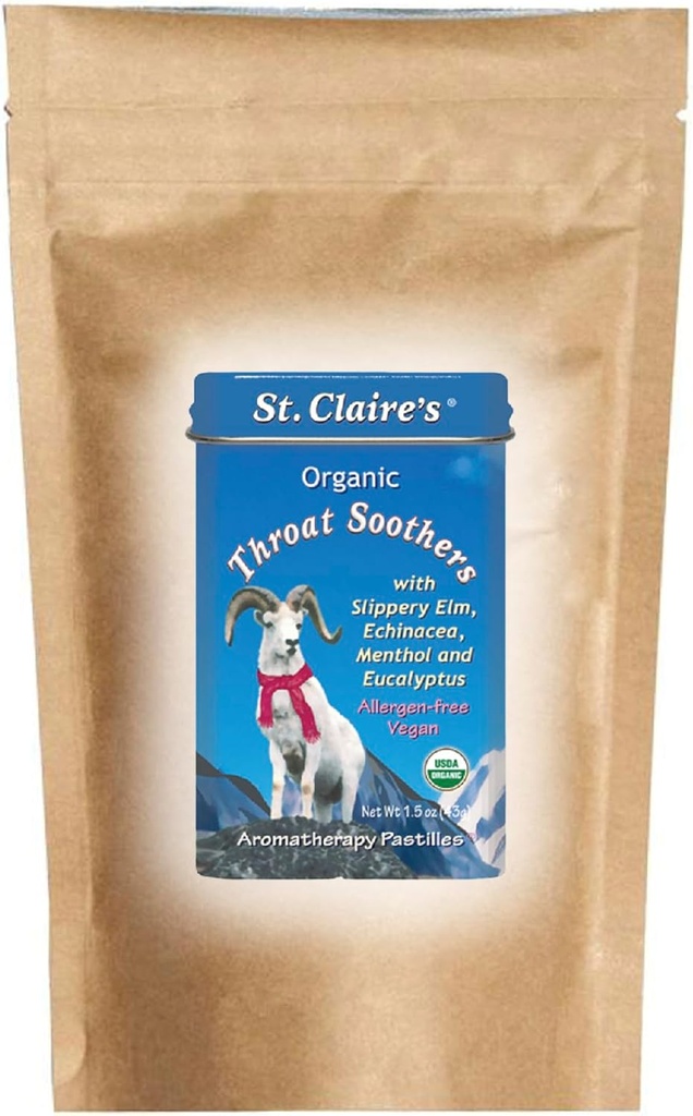 Sv. Claire Organics Hrdlo Sothers (8 Ounce Refill taška) Gluten-Free, Vegan, GMO-Free, Plant-Based, Allergen-Free