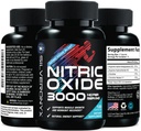 Extra sila Oxid dusnatý Doplnkové 3X Sila L Arginín, Citrulínmalát, AAKG, Beta Alanín - Premium Muscle Podpora Nitric Booster - Prírodná energia a podpora zdravia srdca - 120 Kapsule