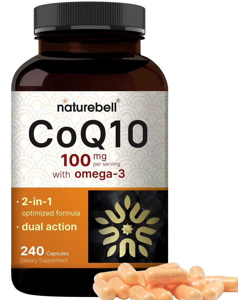 NatureBell CoQ10 100mg s Omega 3, 240 Kapsule 