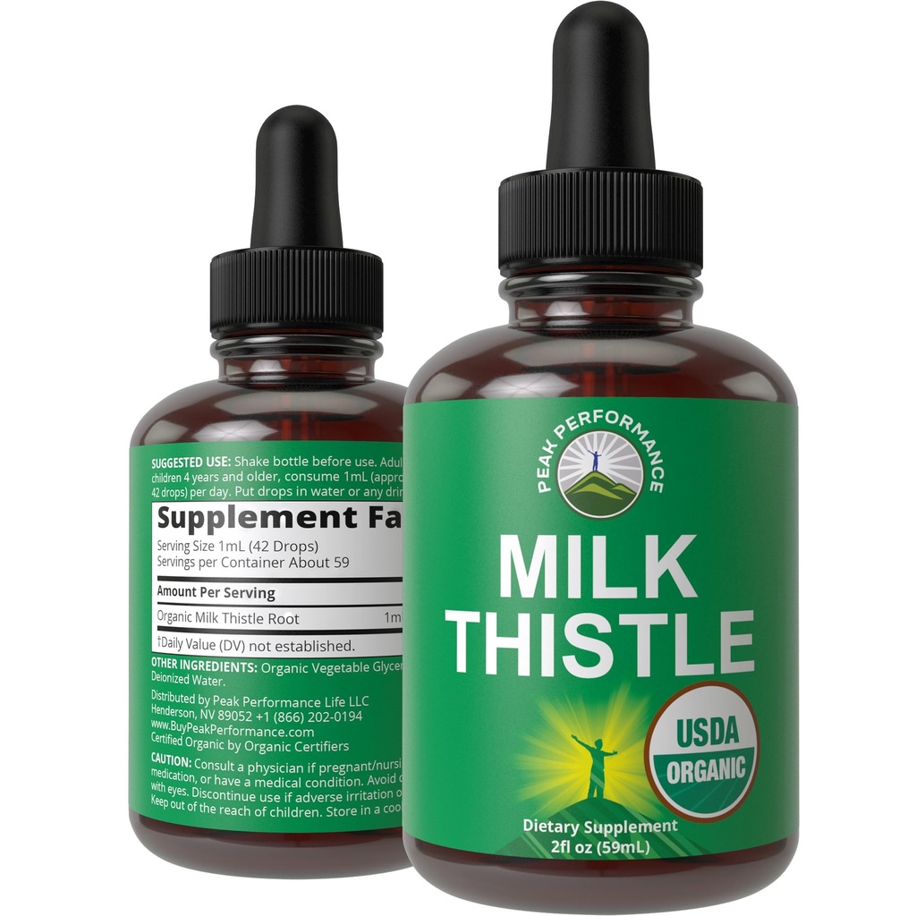 USDA Organic Milk Thistle Extract Vegan Liquid Drops. Pečeň Detox Bylinné doplnky. Nula cukru, skvelé pre trávenie a očistu. Čisté organické mlieko Thitle Tinture Doplnky pre ženy a mužov