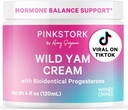 Pink Stork Wild Yam Cream - Natural Hormone Balance for Women - PMS, Fertility, Perimenopauza, Menopauza - Bioidentical Cream - Nevoňavá, 4 oz