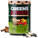 Nutrology Greens & Fruits Powder-prirodzene Zdroj Superfood, Beet Powder, Huba Blend, Probiotiká, Tráviace enzýmy, Fiber, Antioxidanty, Immune Support, Gluten Free - Vanilla škorica