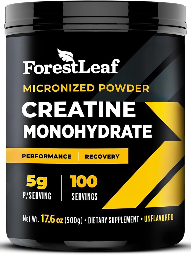ForestLeaf Micronized Creatin monohydrate prášok - Maximalizovať rast a silu svalov - Nechutný Kreatín pre ženy a mužov - 5G za obsluhu - 100 Servisov