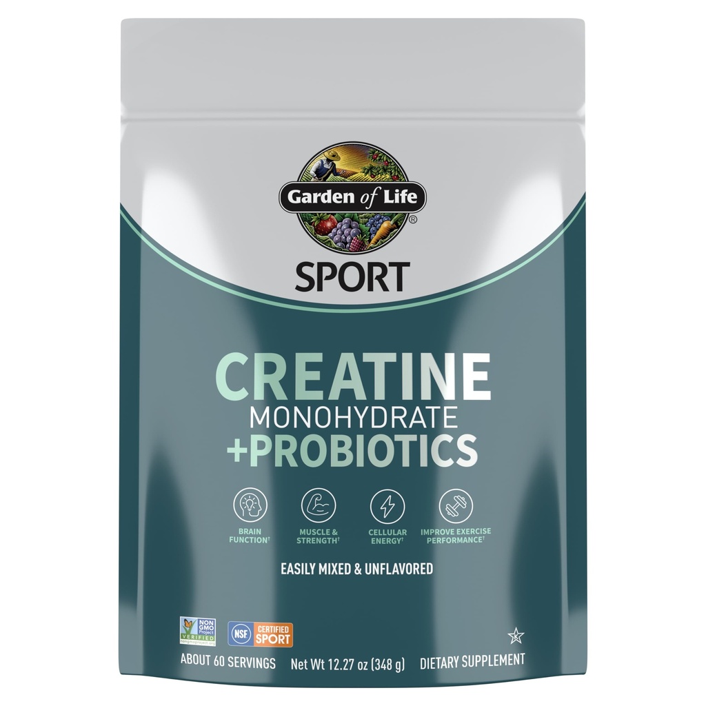 Kreatín Monohydrát Powder pre ženy a mužov podľa záhrady života, Mikronizované Pre Cvičenie s probiotikami pre svalovú hmotu, silu, Výkon, Športové Amino Energy, O 60 Ľahko kombinovať neochutené služby