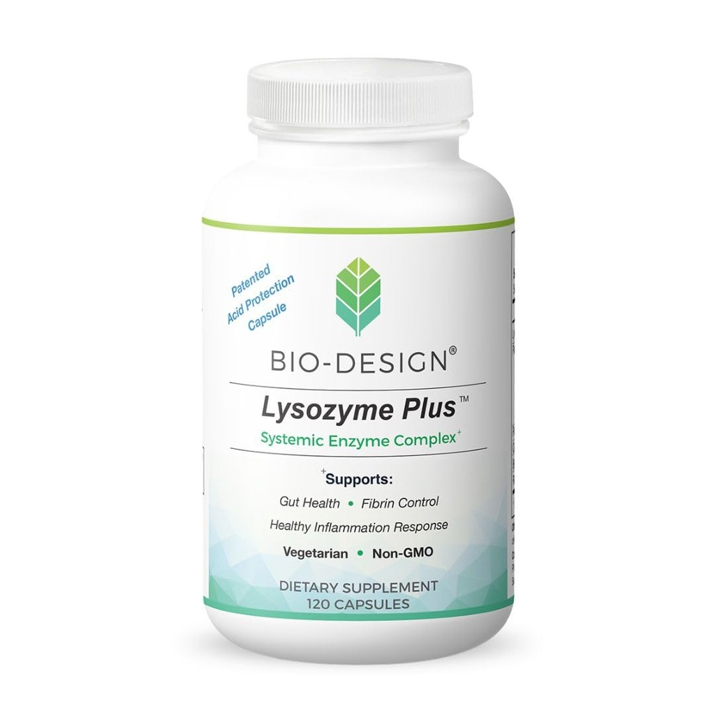 Lysozyme Plus Systemic Enzyme Complex - Broad Spectrum & Highly Active Vegetarian Enzymes - podporuje zdravie Gut, Fibrín a kontrolu zápalu - 120 kapsúl