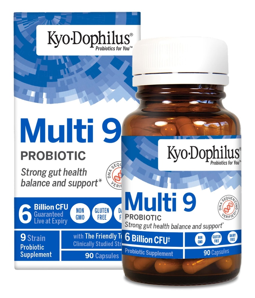 Kyolic Kyo- Dophilus Multi 9 Probiotic, Silná Gut Health Balance and Support*, 90 Kapsule