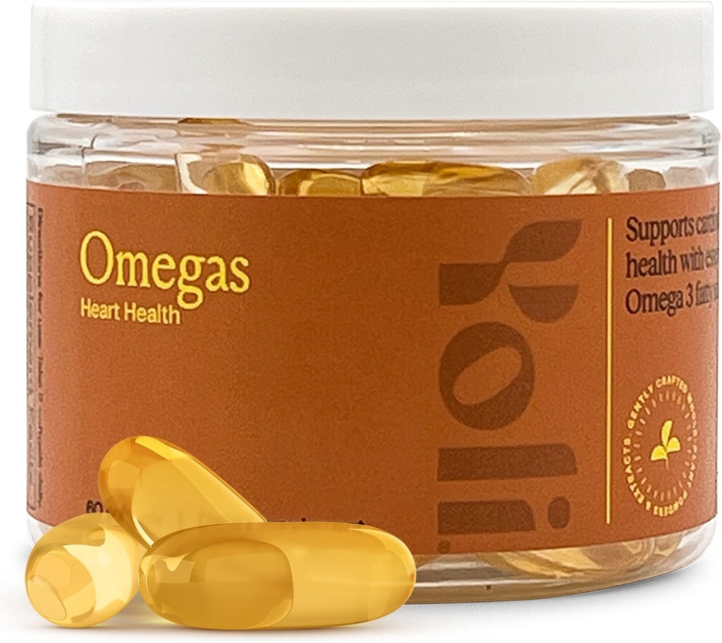 Yoli® - Omegas - Rybí olej Omega 3 doplnok s vitamínom D3 - Rybí olej Kapsule s EPA a DHA Omega 3 mastné kyseliny pre podporu zdravia srdca