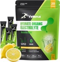 Prášok z hydratačného elektrolytu, Electrolytový nápoj, doplnková hydratácia Nápojové zmesi, hydratačné balíčky s vitamínom a minerálmi, Keto Friendly, Vegan, non-GMO, bez cukru, citrónová príchuť (20 tyčiniek)