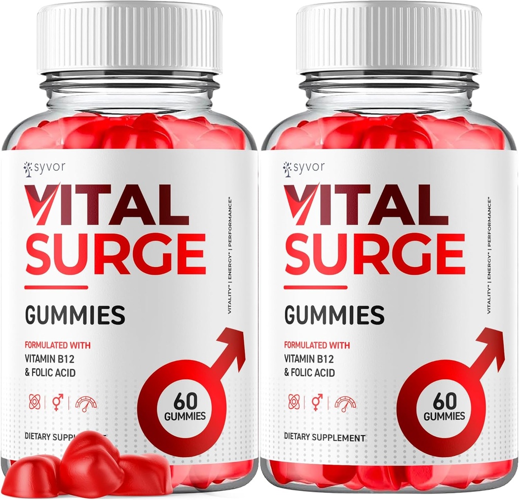 (2 balenia) Vital Surge Gumies, Oficiálne Vital Surge Maximálna sila 1000MG Advanced Supplement Gummies, VitalSurge Muži Detox Supplement, Vitasurge Gomitas Chews s prírodnými zložkami (120 Gummies)