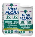 Vital Planet - Vital Flora Muži nad 55 Daily Probiotic, 60 miliárd CFU, Diverse Kmene, Organické Prebiotiká, Imunitná podpora, Tráviace zdravie Stabilné probiotiká pre mužov, 60 Kapsule