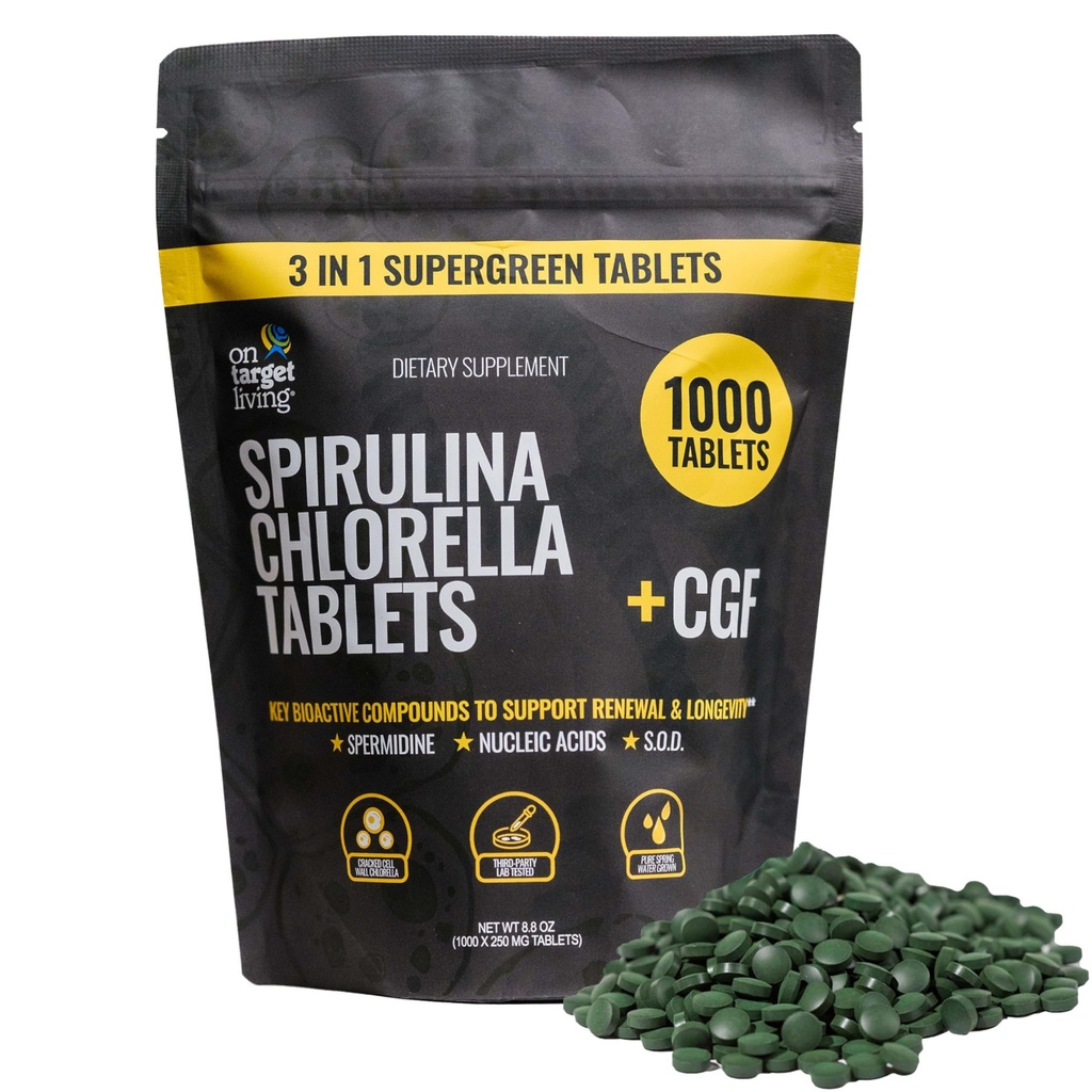 On Target Living Spirulina Chlorella + CGF 