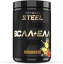 Steel Supplements | High Performance BCAA EAA Powder | Promotes Lean Muscle Growth and Workout Endurance | 2:1:1 Ratio to Recover Muscle Faster 30 Servings. (Bohemian Bliss)