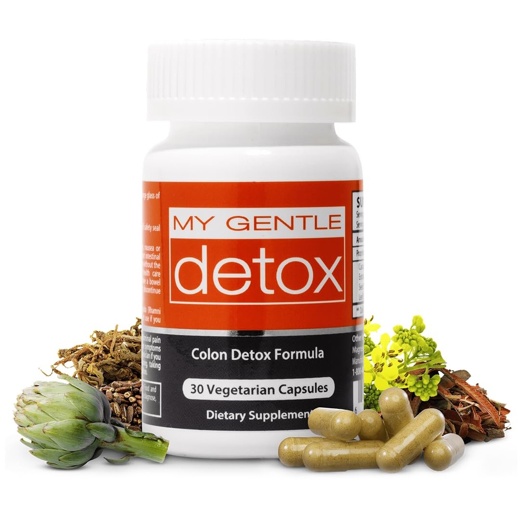 Bylinný Nitro Môj jemný detox - nežná zápcha Relief pre ženy a mužov - Take at night, Poop nasledujúci deň - 100% Natural Colon Detox Supplement for Less Bloating, Gas, Discomfort (30 Ct)