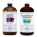 LIKVIDNÁ HEALTHA Vápnik Vitamíny horčíka & denne Multi Minerály Liquid Supplement Bundle for adults - Immune System, Bone & Joint Support, Zlepšenie mobility, Zvýšenie energie - Vegan, non-GMO, USA Made