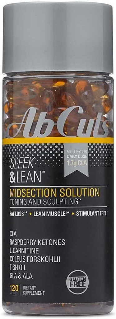 Sleek a Lean - 120 Easy-to-Swallow Softgels - CLA doplnok, Rybí olej, Ľanový olej, L-karnitín - Pomáha zvýšiť Antioxidant dodávky