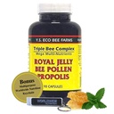 YS Organics Triple Bee Complex, Royal Jelly, Bee Pollen, Propolis - Sila prírody balené v 90 kapsulách s bonusom po celom svetevýživa Multi Účel Key Chain